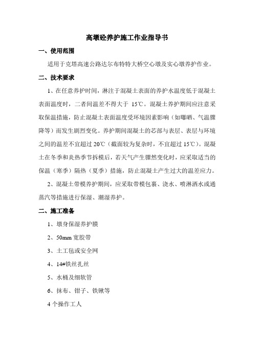 墩身养护