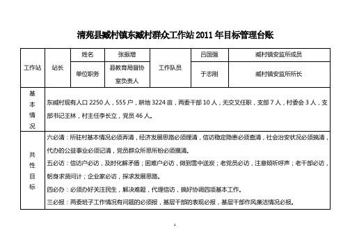 群众工作站目标管理台账