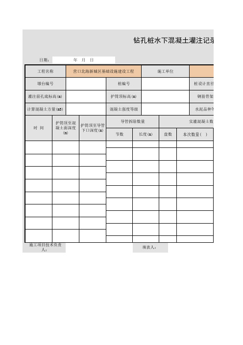 001-施记表10 钻孔桩水下混凝土灌注记录