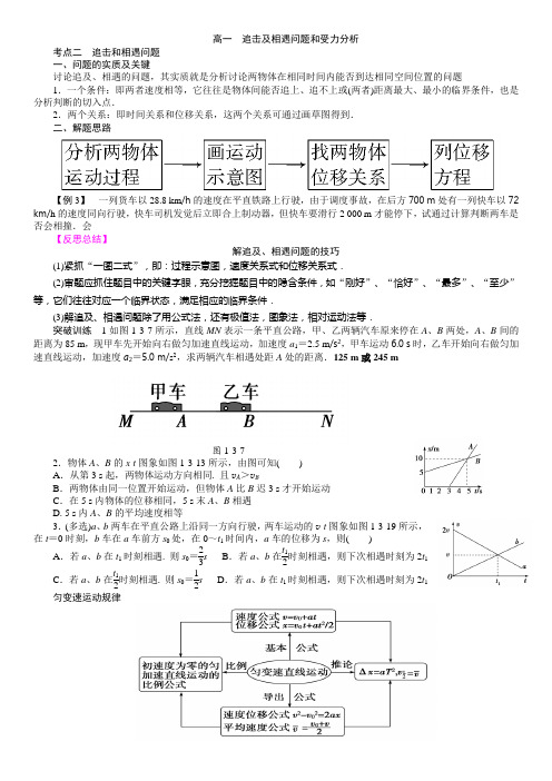 追及和相遇问题、受力分析