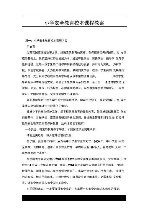 小学安全教育校本课程教案.docx