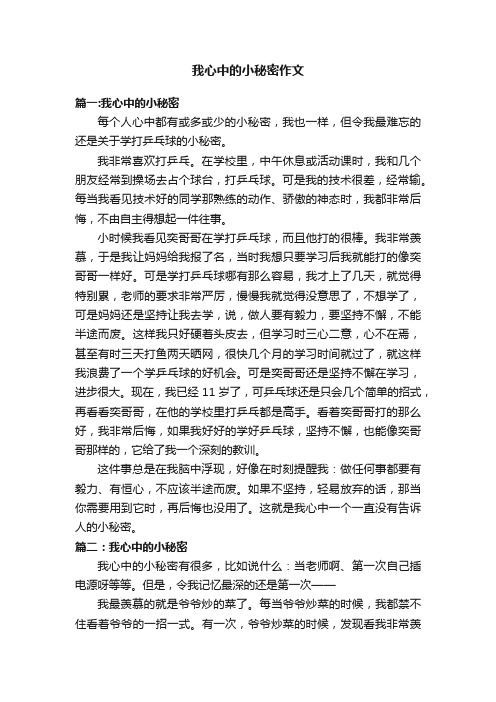 我心中的小秘密作文八篇