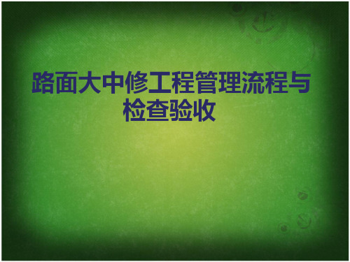 路面大中修工程管理流程与检查验收精品PPT课件