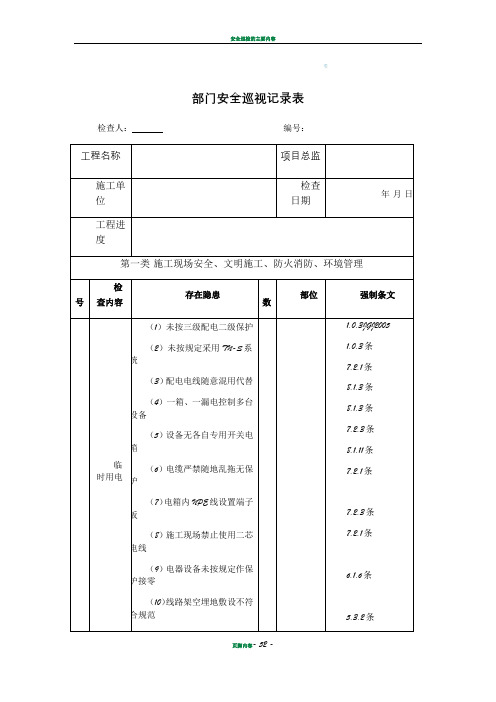 安全巡视记录表