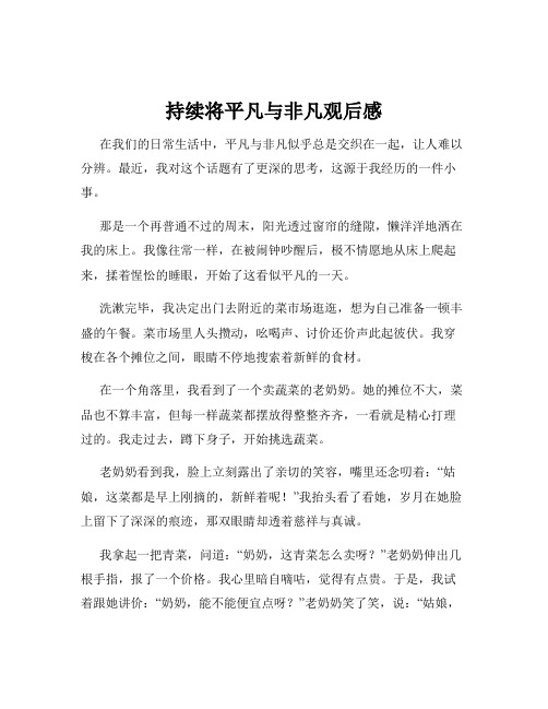 持续将平凡与非凡观后感