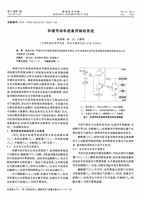 和谐号动车组备用制动系统