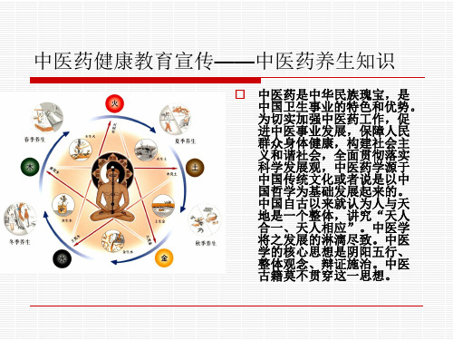 中医药健康教育宣传知识--中医药养生