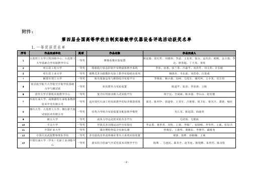 第四届全国高等学校自制实验教学仪器设备评选活动获奖名单