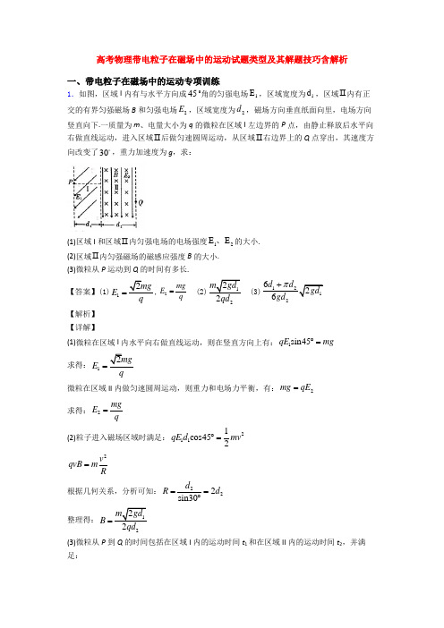 高考物理带电粒子在磁场中的运动试题类型及其解题技巧含解析