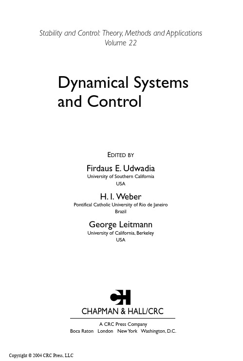 Dynamical systems and control