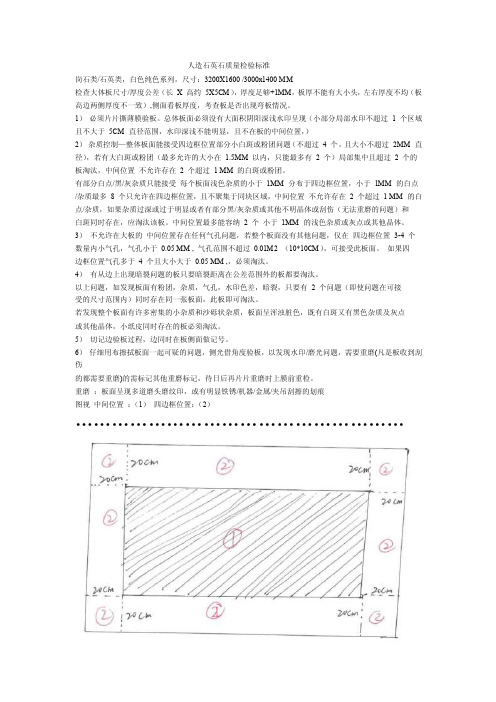 人造石英石质量检验标准