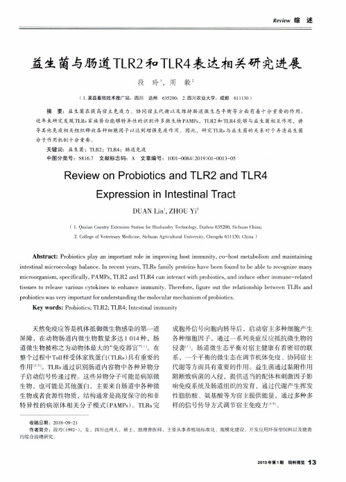 益生菌与肠道TLR2和TLR4表达相关研究进展