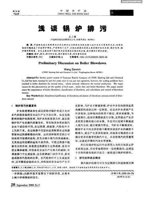 浅谈锅炉排污