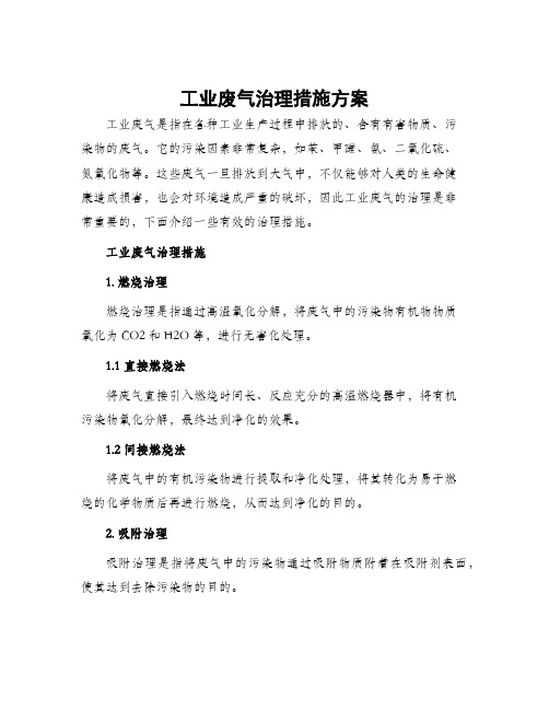 工业废气治理措施方案