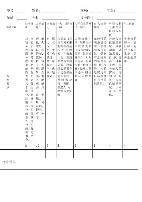 面试题本及评分标准