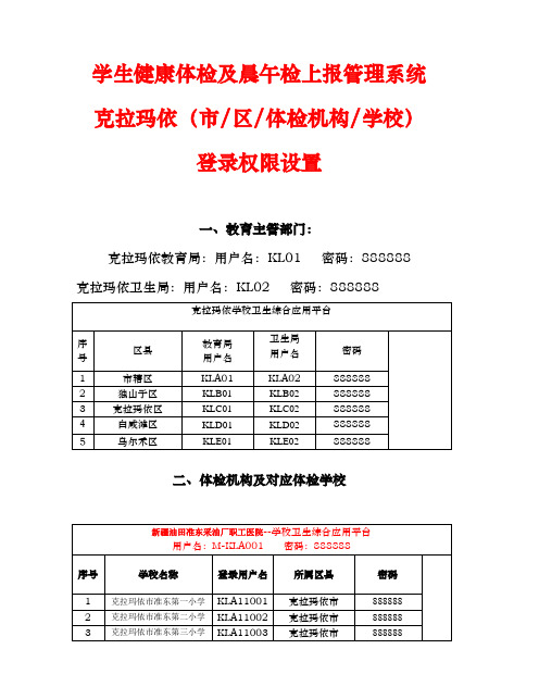 学生健康体检及晨午检上报管理系统