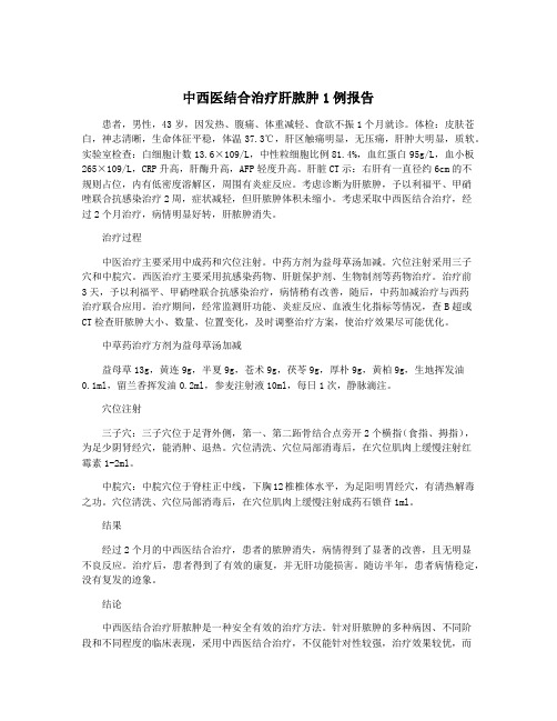 中西医结合治疗肝脓肿1例报告