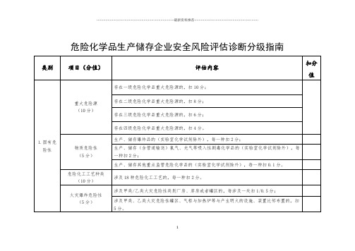 危险化学品生产储存企业安全风险评估诊断分级指南80119