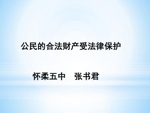 《公民的合法财产受法律保护》教学设计