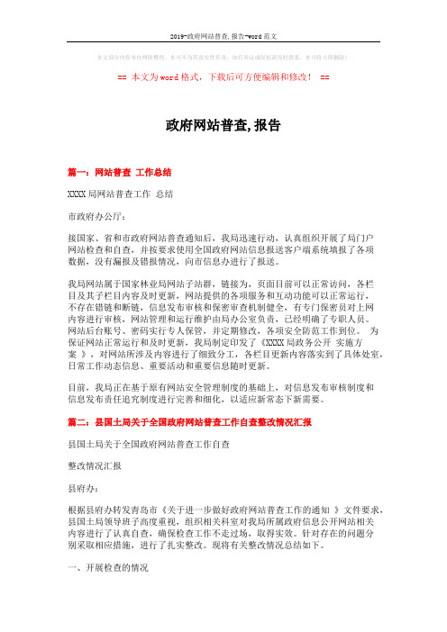 2019-政府网站普查,报告-word范文 (3页)