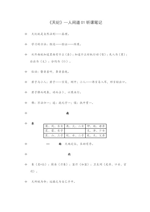 人间道听课笔记