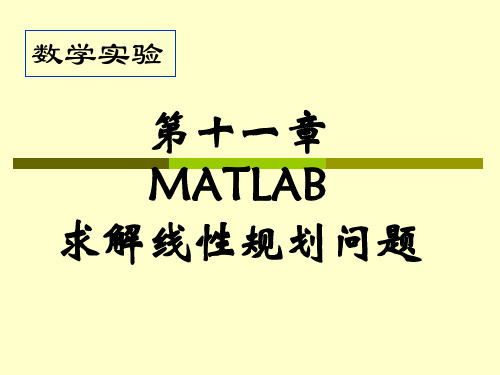 第十一章 MATLAB求解线性规划问题-2014120809203072