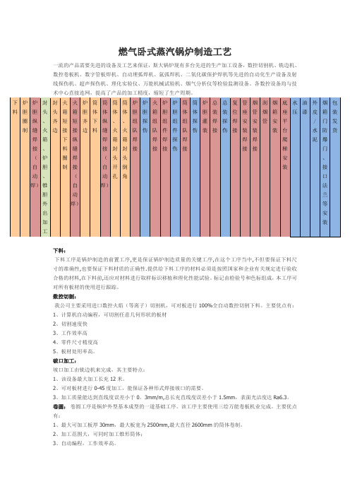 燃气卧式蒸汽锅炉制造工艺