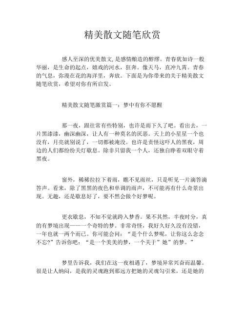 精美散文随笔欣赏