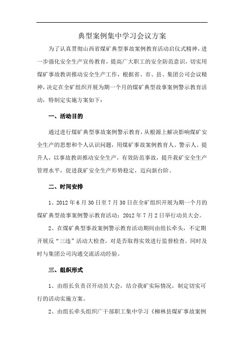 典型案例集中学习会议方案