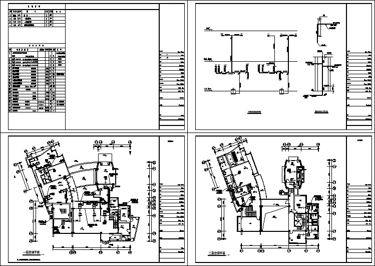 别墅多联中央空调设计cad施工图