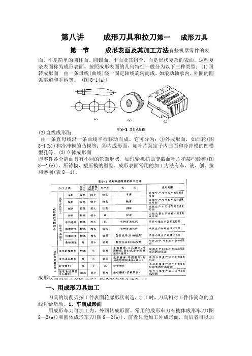 第八讲  成形刀具和拉刀