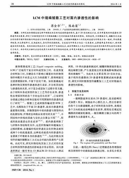 LCM中缝编铺敷工艺对面内渗透性的影响