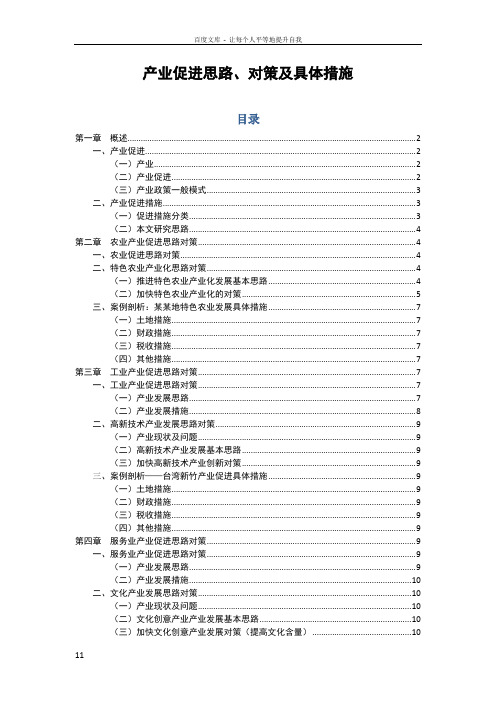 产业促进思路对策措施0919