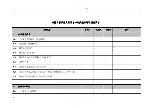 三类股东核查清单