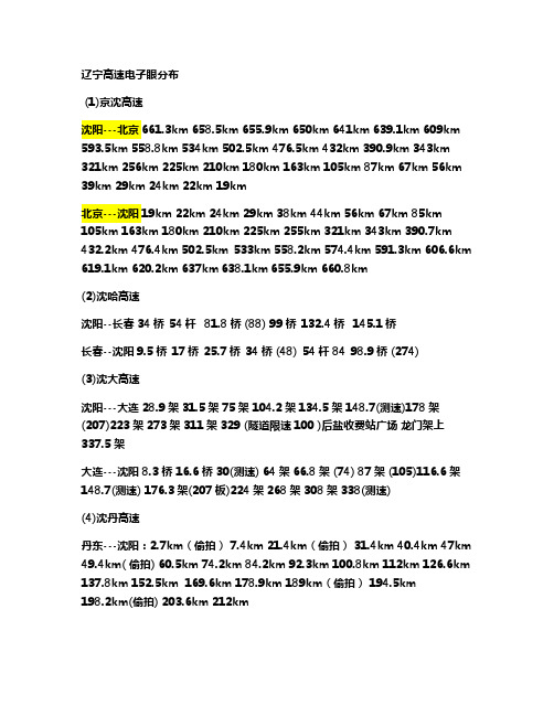 辽宁高速电子眼分布修正版