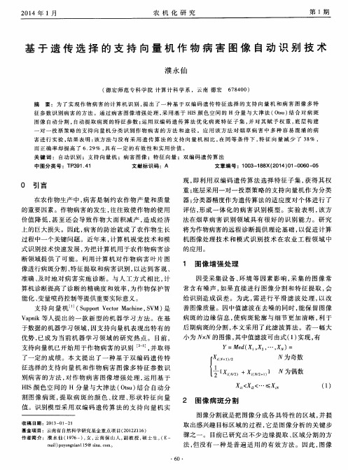 基于遗传选择的支持向量机作物病害图像自动识别技术