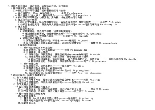 刚竹属分类检索表