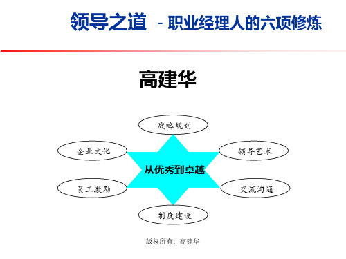 《领导之道-职业经理人的六项修炼》(高建华)