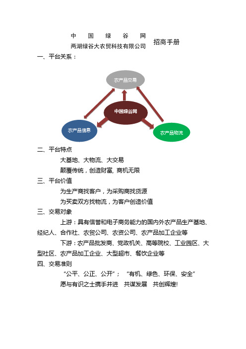 中国绿谷网招商手册