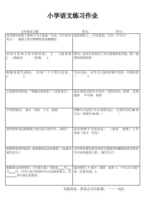 小学五年级语文精作细练II (19)