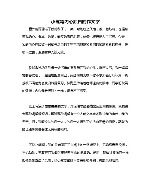 小练笔内心独白的作文字