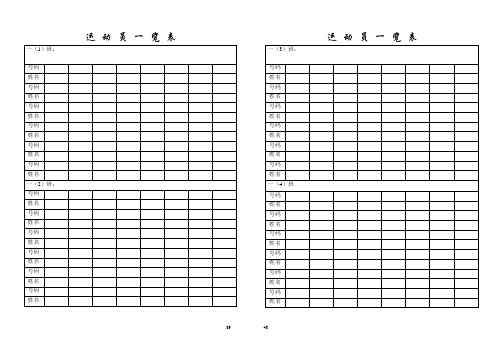运动员总表