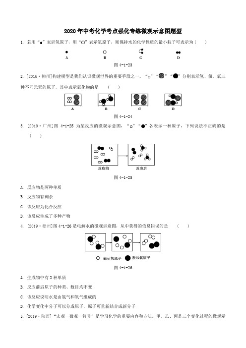 2020年中考化学考点强化专练附答案解析：微观示意图题型