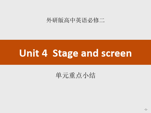 外研版高中英语必修二Unit 4 Stage and screen 单元重点小结