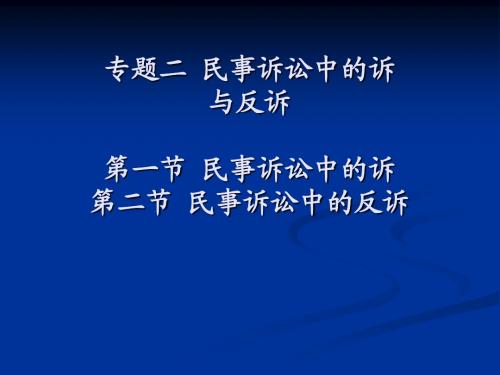 专题二 民事诉讼的诉与反诉