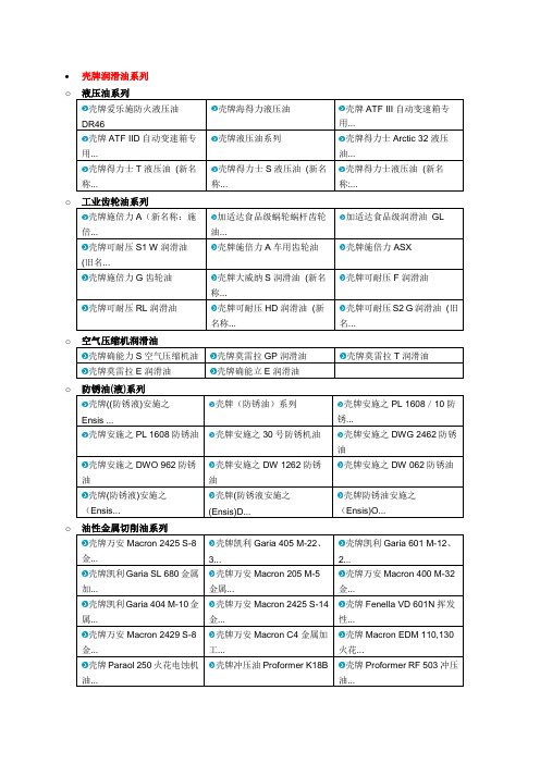 壳牌润滑油系列