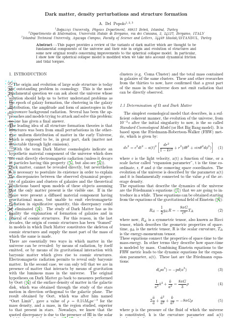 Dark matter and structure formation a review