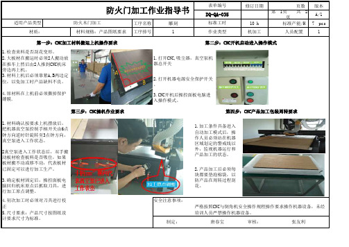 防火门加工作业指导书