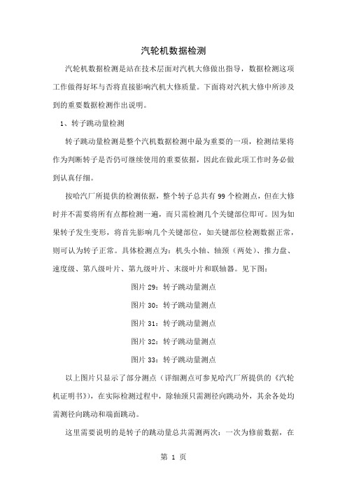 汽轮机数据检测共10页word资料