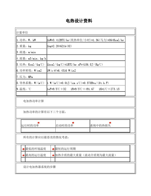 电加热设计资料-各种物质的比热密度